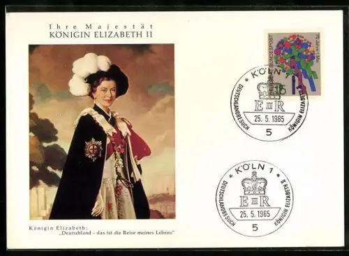 AK Königin Elizabeth II. von England zum Staatsbesuch in Deutschland