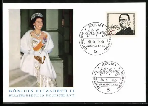 AK Königin Elizabeth II. von England beim Staatsbesuch in Deutschland