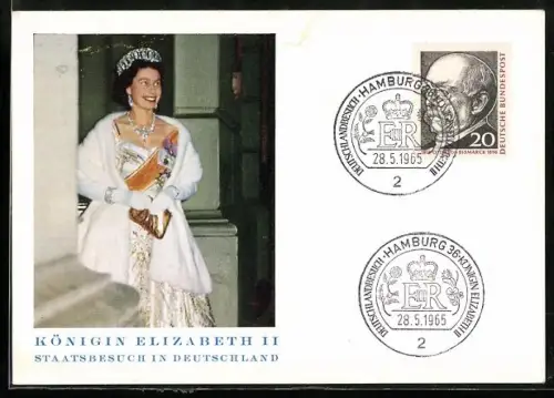 AK Königin Elizabeth II. von England beim Staatsbesuch in Deutschland