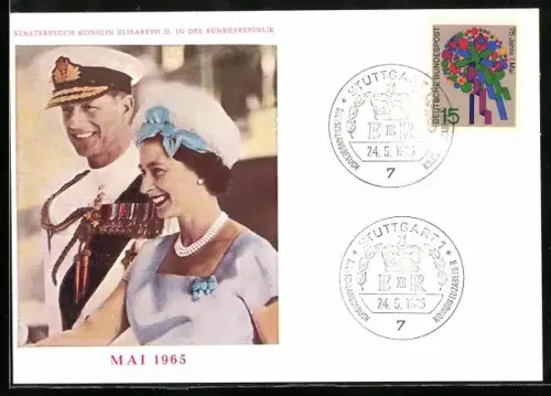 AK Staatsbesuch Königin Elisabeth II. in der Bundesrepublik Deutschland im Mai 1965