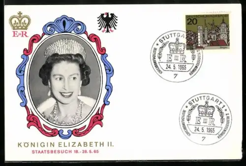 AK Königin Elizabeth II. im Porträt anlässlich ihres Staatsbesuchs in Deutschland 1965