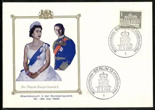 AK Königin Elizabeth II. anlässlich ihres Staatsbesuchs in Deutschland 1965