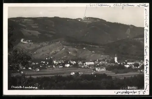 AK Deutsch-Landsberg, Teilansicht mit Kirche