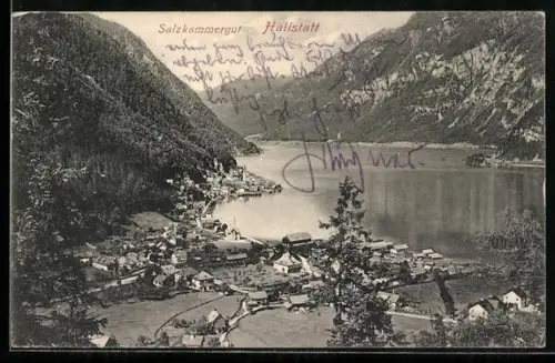AK Hallstatt, Salzkammergut, Teilansicht