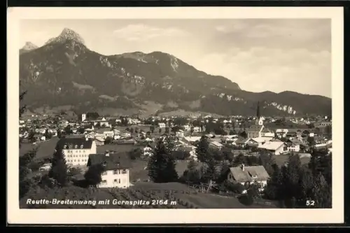 AK Reutte-Breitenwang, Teilansicht mit Kirche und Gernspitze