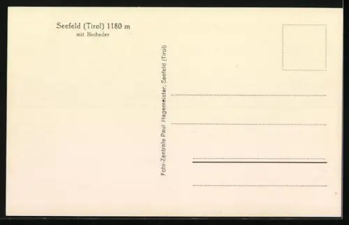 AK Seefeld /Tirol, Ortspartie mit Hocheder