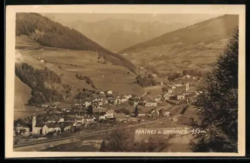 AK Matrei a. Brenner, Teilansicht mit Kirche