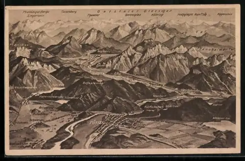 AK Füssen bis Reutte, Landkarte