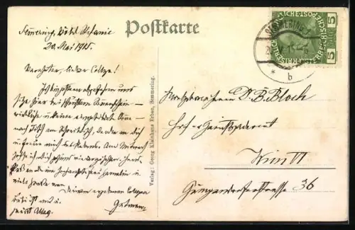 AK Semmering, Kapelle mit Hochstrasse