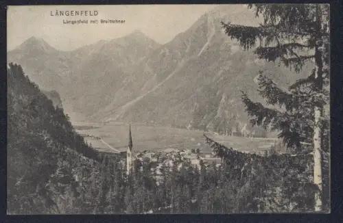 AK Längenfeld, Teilansicht mit Kirche und Breitlehner