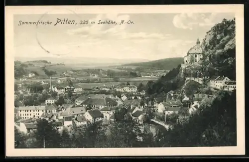 AK Pitten, Ortsansicht aus der Vogelschau
