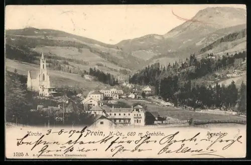 AK Prein, Kirche und Raxalpe