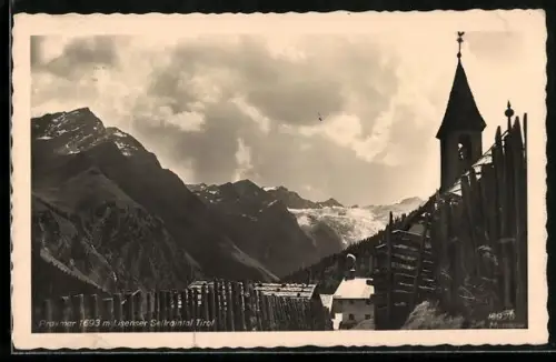 AK Praxmar /Lisenser Sellraintal, Ortspartie mit Kirche