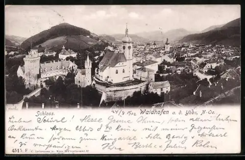 AK Waidhofen a. d. Ybbs, Ortsansicht mit dem Schloss