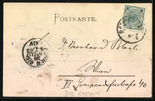 AK Bad Gastein, Teilansicht mit Kapelle