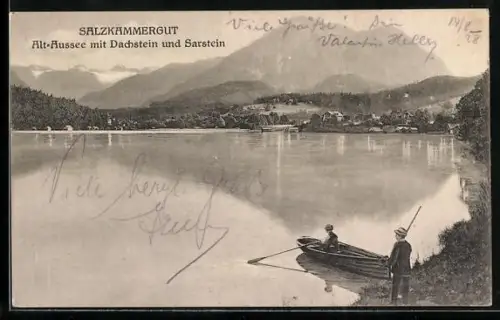 AK Alt-Aussee, Salzkammergut, Panorama mit Dachstein und Sarstein