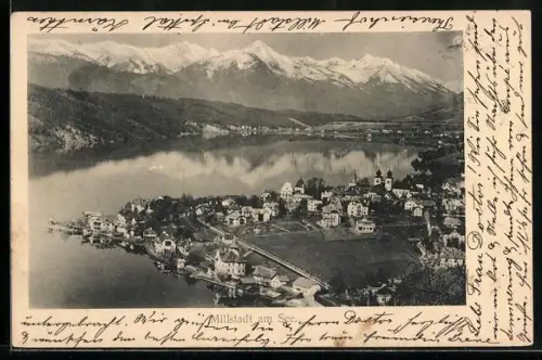 AK Millstatt am See, Teilansicht mit Kirche