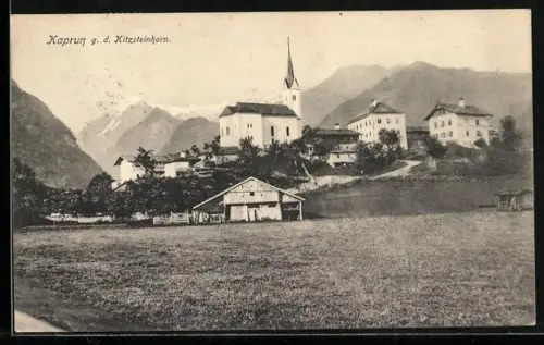 AK Kaprun, Ortsansicht gegen das Kitzsteinhorn