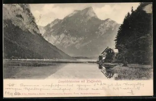 AK Eisenerz, Leopoldsteinersee mit Pfaffenstein