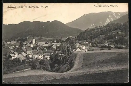 AK Lunz /N.-Oe., Teilansicht mit Scheiblingstein