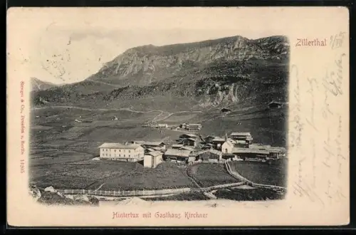 AK Hintertux /Zillerthal, Teilansicht mit Gasthaus Kirchner