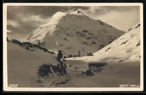 AK Vent, Fernblick zum Ort im Schnee