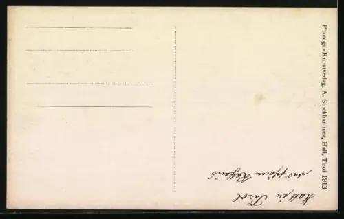 AK Hall i. T., Rathaus mit Strassenpartie