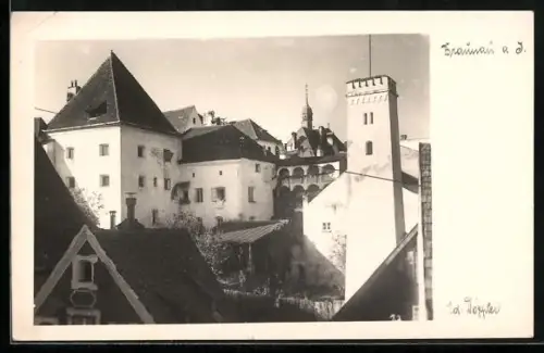 AK Braunau a. Inn, Blick über die Dächer