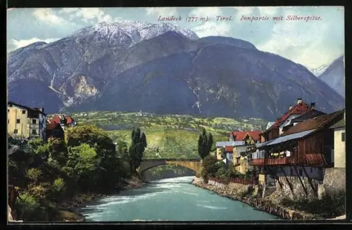 AK Landeck i. Tirol, Innpartie mit Silberspitze