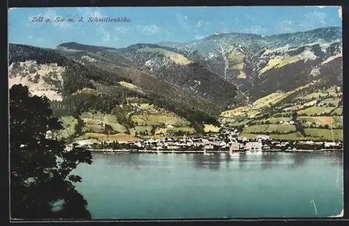 AK Zell a. See, Panorama mit See und Schmittenhöhe