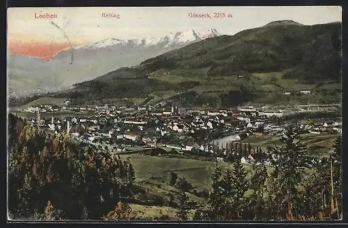 AK Leoben, Panorama mit Reiting und Gösseck