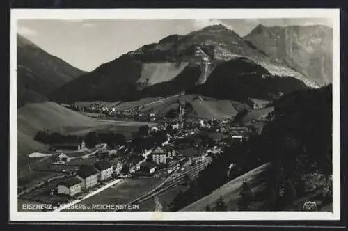 AK Eisenerz, Panorama mit Erzberg und Reichenstein