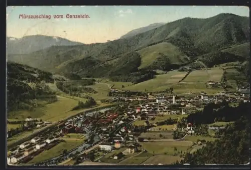 AK Mürzzuschlag, Panorama vom Ganzstein