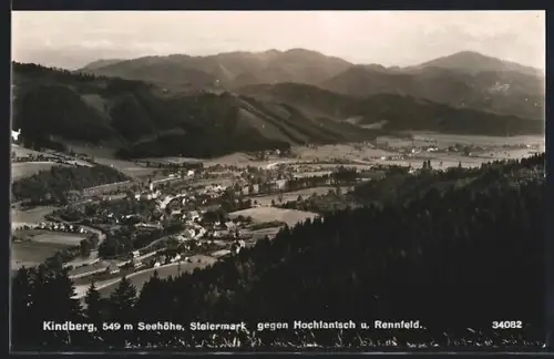 AK Kindberg /Steiermark, Panorama gegen Hochlantsch und Rennfeld