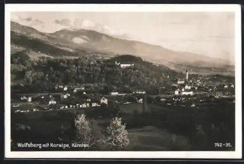 AK Wolfsberg /Kärnten, Ortsansicht mit Koralpe