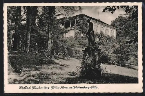 AK Gleichenberg, Göttin Flora mit Wickenburg-Villa
