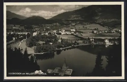 AK Seeboden am Millstättersee, Panorama mit See und Ortschaft