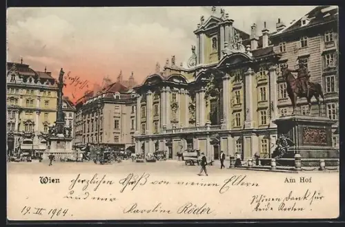AK Wien Am Hof, Platz mit Reiterstandbild