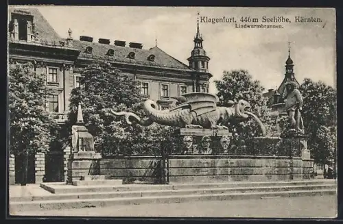 AK Klagenfurt /Kärnten, Lindwurmbrunnen