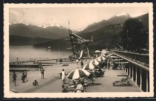 AK Millstatt /Kärnten, Strandbad mit Sprungturm am Millstättersee