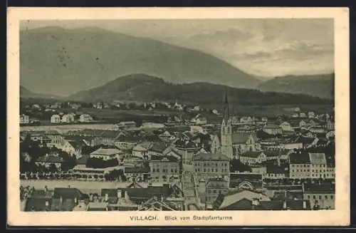 AK Villach, Blick vom Stadtpfarrturm
