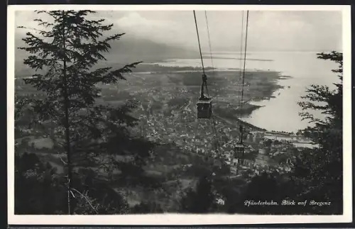 AK Bregenz, Pfänderbahn, Blick auf den Bodensee