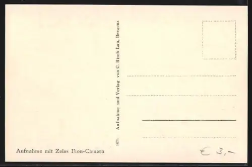 AK Bregenz, Pfänderbahn, Kabinen über Stadt und Bodensee