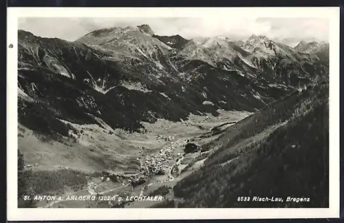 AK St. Anton a. Arlberg, Panorama mit Lechtaler