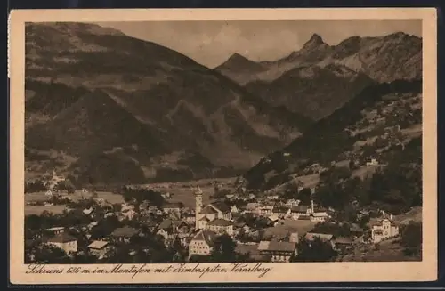 AK Schruns im Montafon, Panorama mit Zimbaspitze