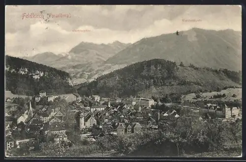 AK Feldkirch /Vorarlberg, Ortspanorama mit Vorderälpele