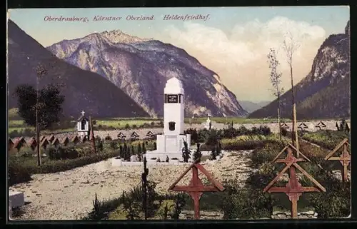 AK Oberdrauburg /Kärntner Oberland, Blick in den Heldenfriedhof