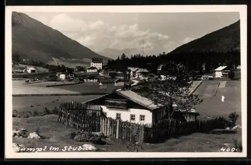 AK Neustift im Stubaital, Kampl im Stubai, Ortsansicht mit Bergpanorama