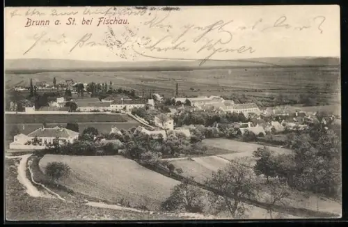 AK Bad Fischau-Brunn, Brunn am Steinfelde aus der Vogelschau