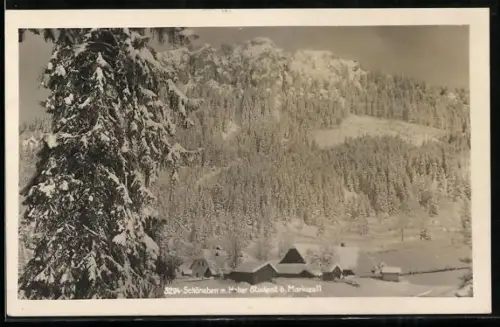 AK Mariazell, Schöneben, Winterpanorama mit Hoher Student